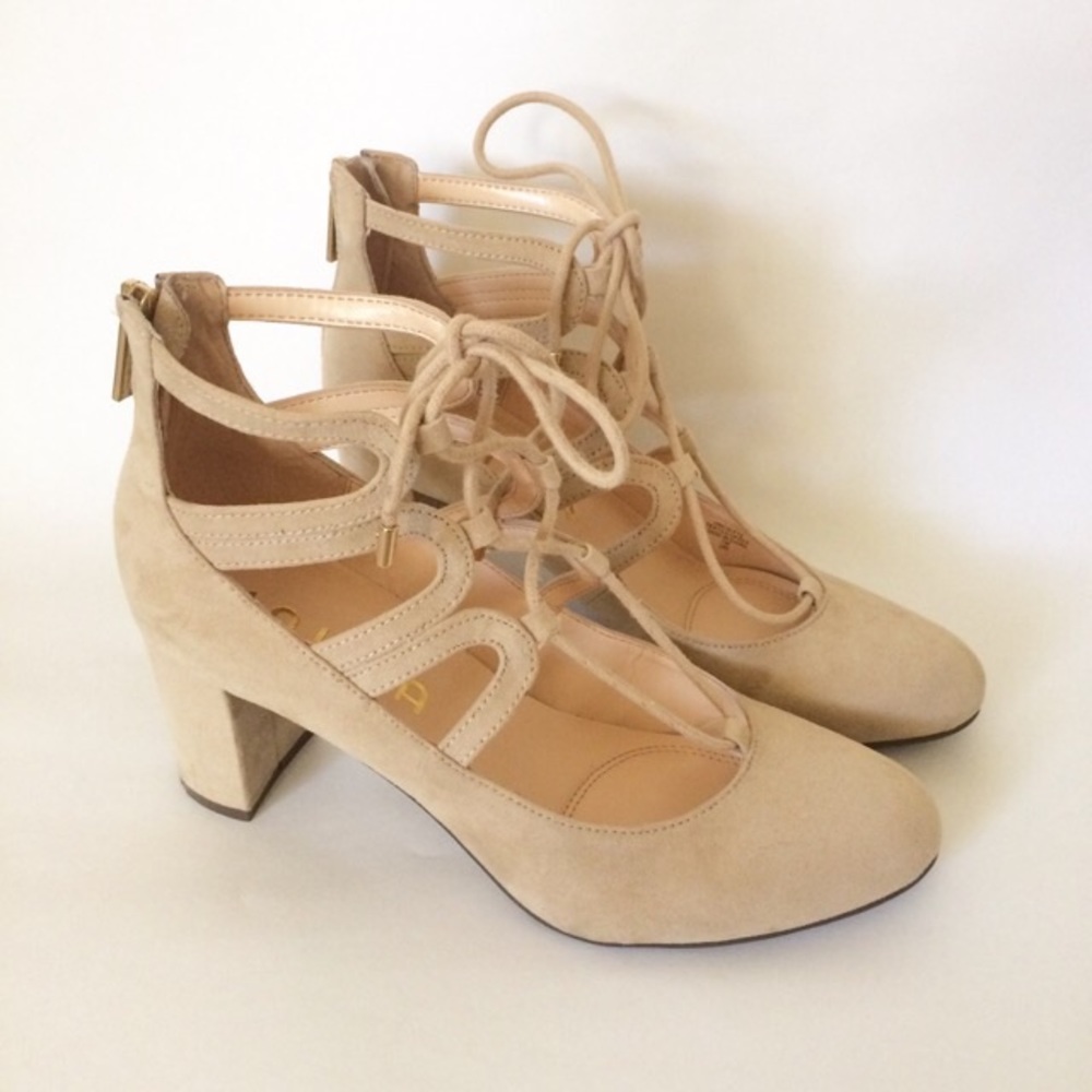 Lace-up block heels